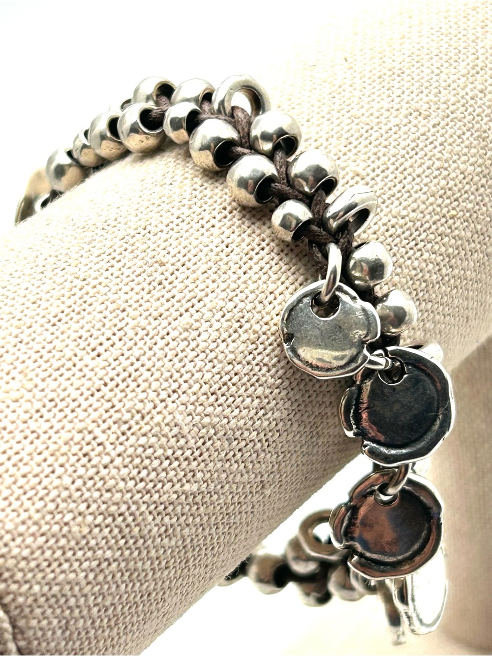 UNO de 50 Silver Beaded Charm Bracelet